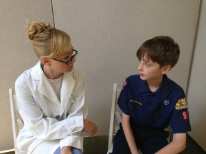 Therapist (J. J. Pyle) with Young Peter (Sammy Bravo)